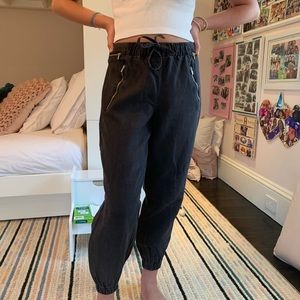 Zara double zip linen cargo pants